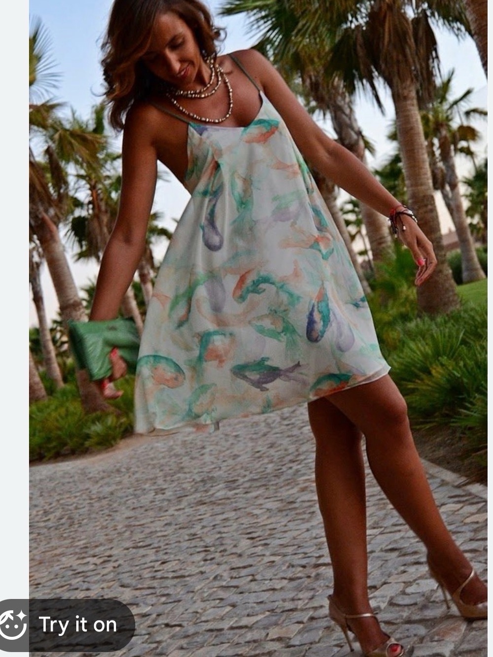 Zara Watercolor Slip Dress